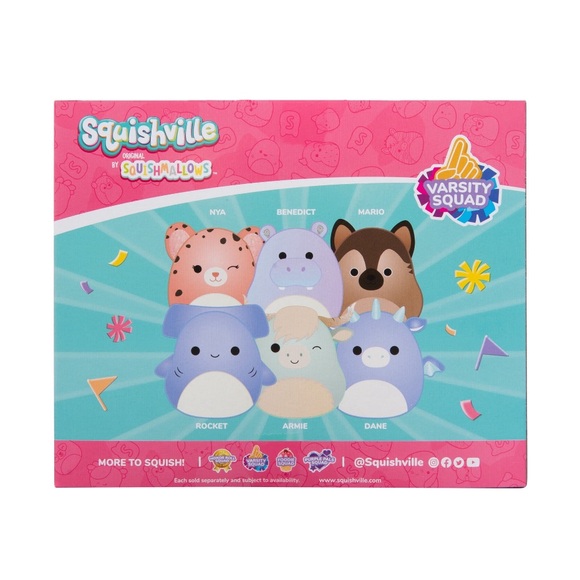 NWT Squishville Child's 2 inch Squishmallows 6 Pack Varsity Squad Toy - Picture 4 of 5